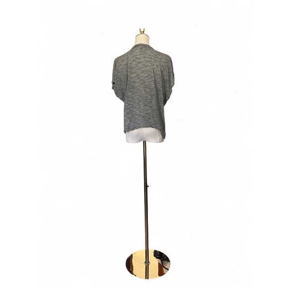 Lucky Brand Shirt Womens Small Striped Cutout Keyhole Lightweight Casual Top - Picture 2 of 5